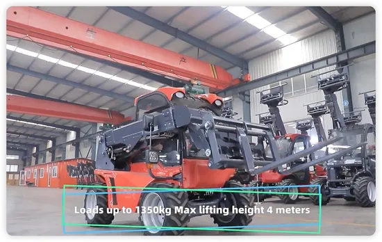 Everun Ert1500 1,35 ton Hidrostática EPA4 Motor Mini Telescópica Telescópica Carregadeira de rodas para máquina de construção